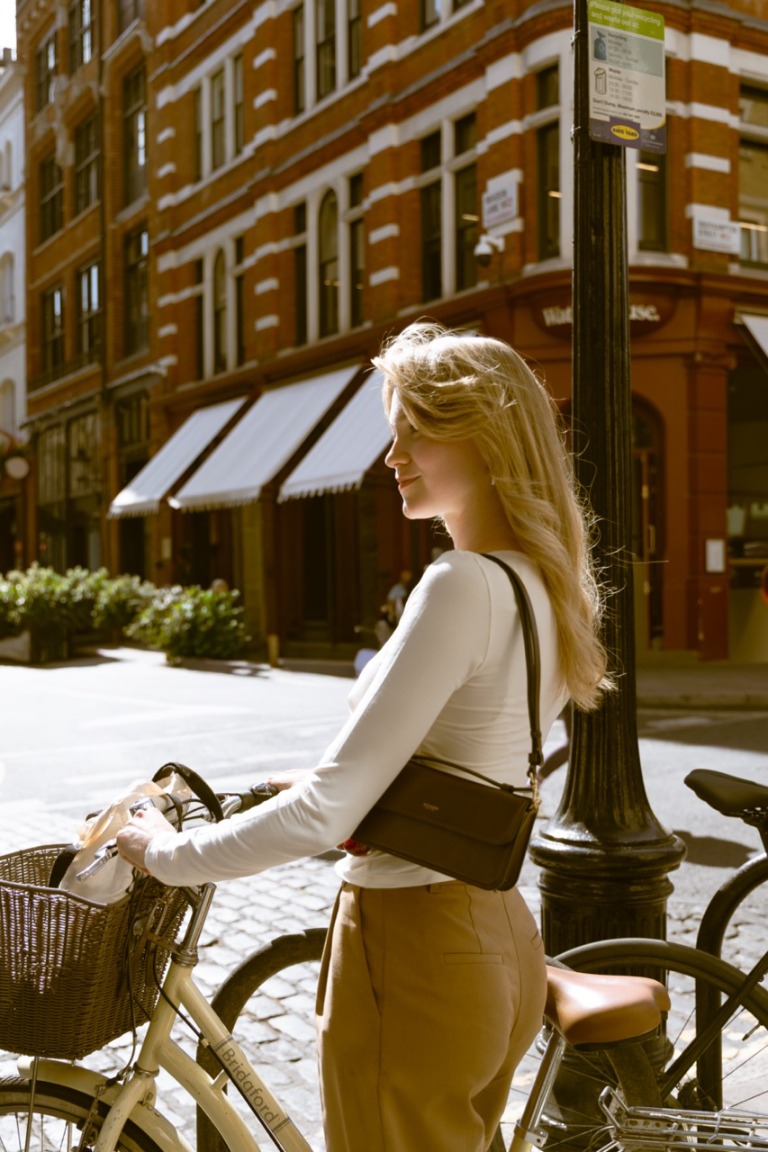 Woman on a bicycle in London